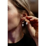 LUNICA Stříbrné večerní náušnice PERLY GOLD 0558