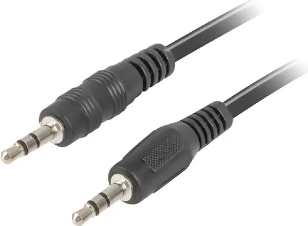 Lanberg CA-MJMJ-10CC-0012-BK černá / Audio kabel / Jack 3.5mm (M) - Jack 3.5mm (M) / 1,2 m (CA-MJMJ-10CC-0012-BK)