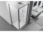 CERANO - Sprchový kout Porte L/P - 8 mm - černá matná, transparentní sklo - 90x70x195 - otočný CER-413573