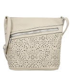 Trendy dámská koženková crossbody kabelka Tira, krémová