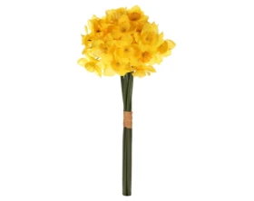 Umělá kytice Narcisky v pugetu 34 cm, žlutá