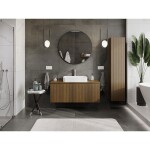 MEXEN/S - Rivel koupelnová skříňka pod umyvadlo 120 cm s deskou, 1 šuplík, reliéf , ořech 91A20-12047-1-BFC86