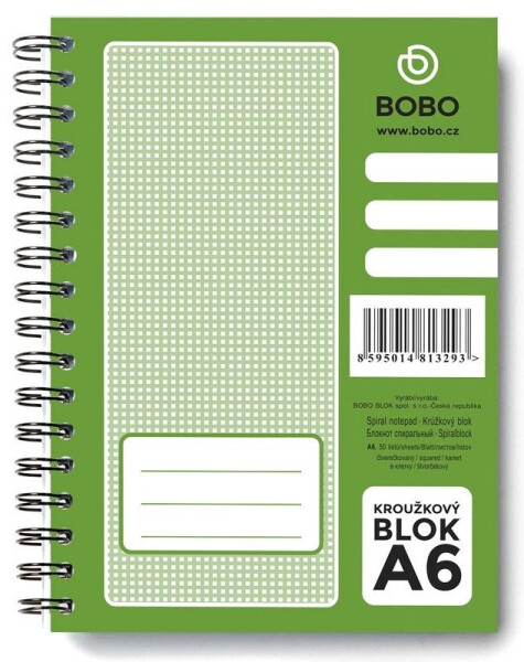 Blok s boční vazbou A6, čtvereček, 50 listů