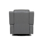 TV a relaxační křeslo, manuální polohování, potah šedá látka v dekoru kůže