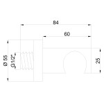 INVENA - Vyústění sprchy s držákem na ruční sprchu SC-P1-002-O