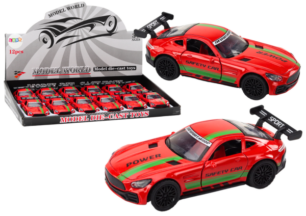 Mamido Sportovní auto 1:32 figurka s křídlem kovové červené se zvuky