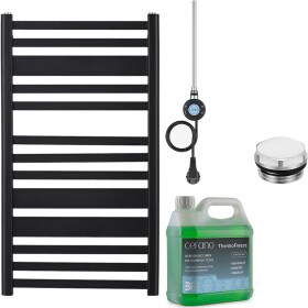CERANO Koupelnový elektrický radiátorový set Enrico - WIFI - 300W - černá matná - 970x550 mm