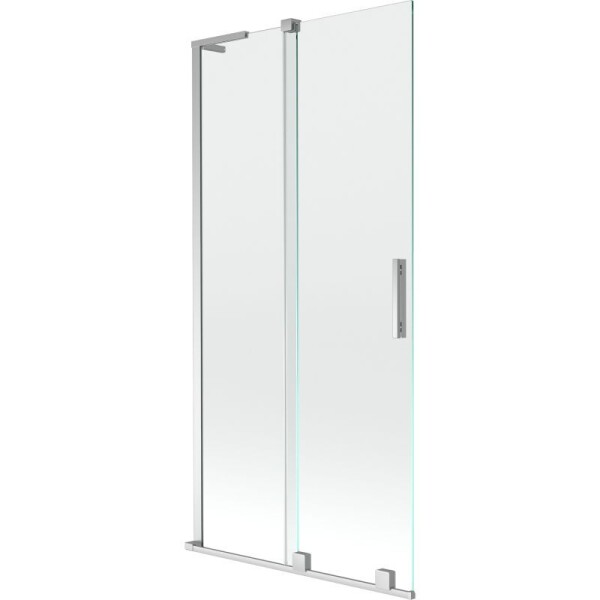 MEXEN/S - Velar L dvoukřídlá posuvná vanová zástěna 90 x 150, transparent, chrom 896-090-003-01-01
