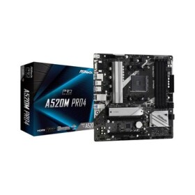 ASRock A520M Pro4 / AMD A520 / DDR4 / SATA III RAID / USB / GLAN / M.2 / sc.AM4 / mATX (90-MXBDU0-A0UAYZ)