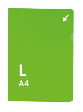 Obal L A4 čirý, 110 mikronů, pomerančový povrch, HERLITZ, 100ks - zelený