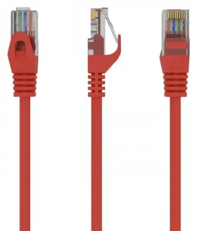 Patch kabel UTP Cat6 1m červený / Síťový kabel / UTP / RJ45 (PP6U-1M/R)