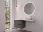 CERANO - Koupelnová skříňka Carole - antracitová + deska z lit. mramoru Elanys - 12 mm + konzole chrom - 120x49,2x46 CER-360431