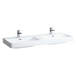 Laufen - Pro S Dvojumyvadlo, 130x46 cm, se 6 otvory pro baterie, bílá H8149680001081