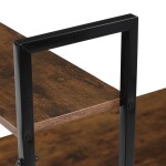 Stůl pracovní s regálem, MDF, dekor staré dřevo, černý kov