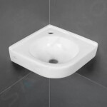 VILLEROY & BOCH - O.novo Umývátko rohové 320x320 mm, bez přepadu, 1 otvor pro baterii, alpská bílá 73103301