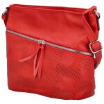 Trendy dámská koženková crossbody kabelka Rebecca, červená