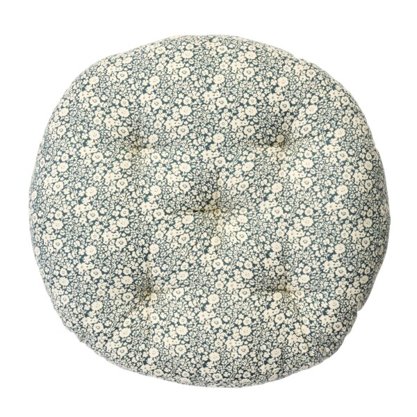 MADAM STOLTZ Kulatý podsedák Blue Ø 45 cm, modrá barva, textil