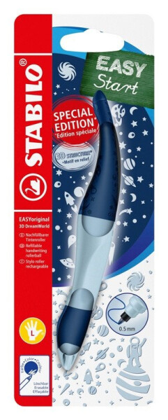 Ergonomický roller pro leváky STABILO EASYoriginal 3D DreamWorld, modrá - vč. bombičky