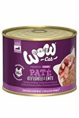 WOW Cat konzerva Senior Paté drůbež s kachnou 200g