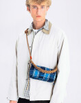 Topologie Bottle Sacoche Medium Blue Check Check Wool