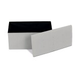 Taburet s úložným prostorem, krémová manšestrová látka