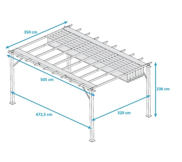 Hliníková pergola – Florenz 1116 (bílá)