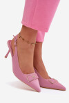 Sandály Podpatky Dámské S Ozdobným Detalem Růžové Lurella 37