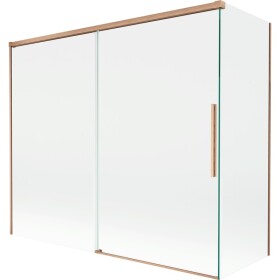 MEXEN/S - Rox vanová zástěna 2-křídlová posuvná 180 + 80 x 150, transparent, měď kartáčovaná 8C9-180-080-65-00