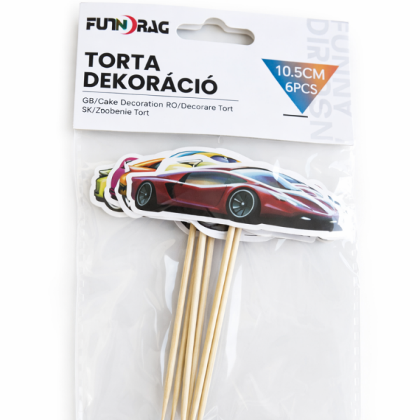 Dortisimo Zápich do dortu Sportovní auta (6 ks)