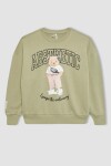 DEFACTO Girl's Crew Neck Printed Sweatshirt