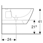 GEBERIT - Selnova Square Závěsný bidet, 540x350 mm, bílá 501.547.01.1