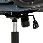 Křeslo kancelářské, tmavě modrá ekokůže, kovový kříž, kolečka na tvrdé podlahy