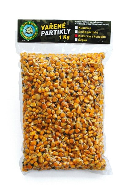 Chyť a pusť Vařená Kukuřice 1kg - Kukuřice s konopím,Chyť a pusť Vařená Kukuřice 1kg - Kukuřice s konopím