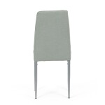 Židle jídelní, zelená látka, šedé kovové nohy