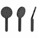 Erga Dubaj, sprchový set s baterií a hlavovou sprchou 23 cm, černá matná, ERG-YKA-BP.DUBAJ23-BLK