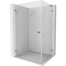 MEXEN/S - Lunar-B L sprchový kout dveře křídlové levá 90 x 70, transparent, měď kartáčovaná 832L-090-070-65-00-L