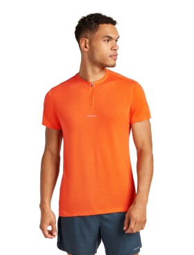 ICEBREAKER Mens Mer 125 Cool-Lite Speed SS Quarter Zip, Blaze (vzorek) velikost: M