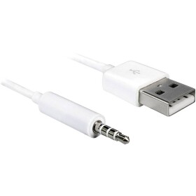 Delock Apple iPad/iPhone/iPod kabel [1x USB 2.0 zástrčka A - 1x jack zástrčka 3,5 mm] 1.00 m bílá - Delock 83182 USB-A samec Stereo jack 3.5 mm samec 4 pin, 1m
