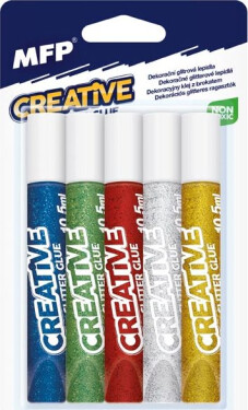 Lepidlo glitrové 5ks 10,5ml na kartě 10x17cm