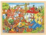 GOKI Dřevěné puzzle Na staveništi