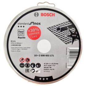 Bosch Dělicí kotouč rovný Standard for Inox - Rapido WA 60 T BF, 125 mm, 22,23 mm, 1,0 mm