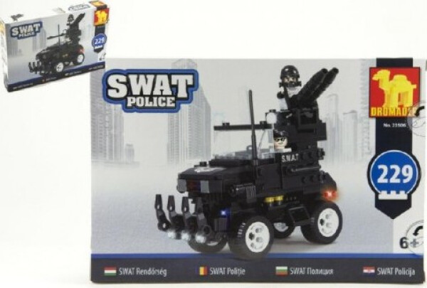 Stavebnice Dromader SWAT Policie Auto 229ks plast v krabici 32x21,5x5cm