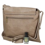 Trendy dámská koženková crossbody kabelka Mitta, béžová