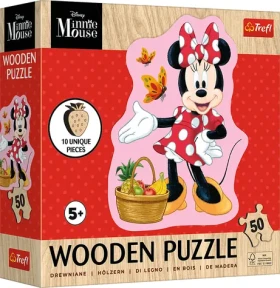 Trefl - Puzzle - Dřevěné obrysové puzzle Šťastná Minnie