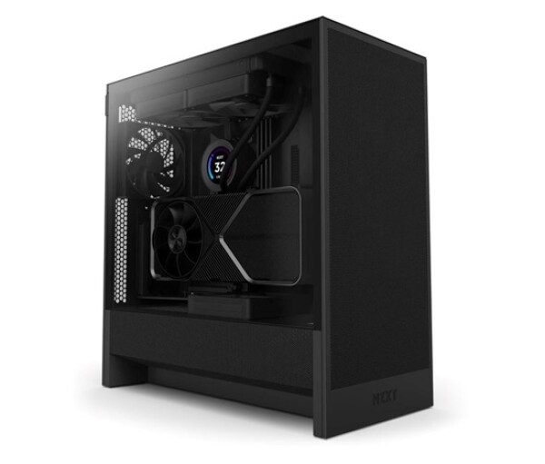 NZXT skříň H5 Flow edition / 2x120 mm fan / USB 3.0 / USB-C 3.1 / průhledná bočnice / mesh panel / černá EDF_558025