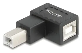 Delock 67207 černá / Adaptér / USB 2.0 Type-B samec / USB 2.0 Type-B zásuvka pravoúhlá 90° / 0,48 Gbit/s (67207)