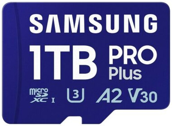 SAMSUNG PRO Plus 1TB + adaptér / micro SDXC / UHS-I U3 / Class 10 / R: 180Mbps / W: 130Mbps (MB-MD1T0SA/EU)