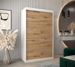 Šatní skříň Abi V1 Barva korpusu: Černá, Rozměry: 120 cm, Dveře: Dub artisan