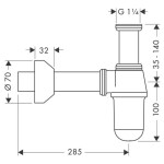 HANSGROHE - Sifony Sifon, chrom 52010000