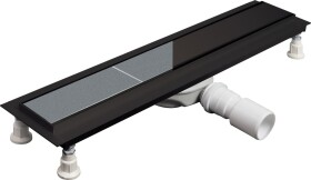 DEANTE - Odtokový žlab Neo, černý, podlahový, 50 cm - oboustranný KNS_N05D